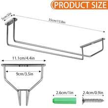 Stainless Steel Chrome Plated Stemware Rack - Hanging Wine Glass Holder For Cabinet, Kitchen, Bar Counter - Silver - View 6