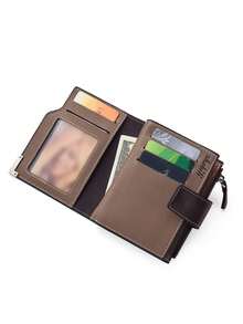 New Men's Short Wallet, Multi-Functional Zipper Wallet, Multi-Card Slots, Large Capacity Business Men's Wallet Coin Purse