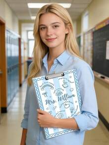 1pc Custom Teacher Clipboard With Name, Personalized Teacher Gifts, Back To School Gift, Elementary Teacher Clipboard, Teacher Appreciation Gift - Multicolor - View 3