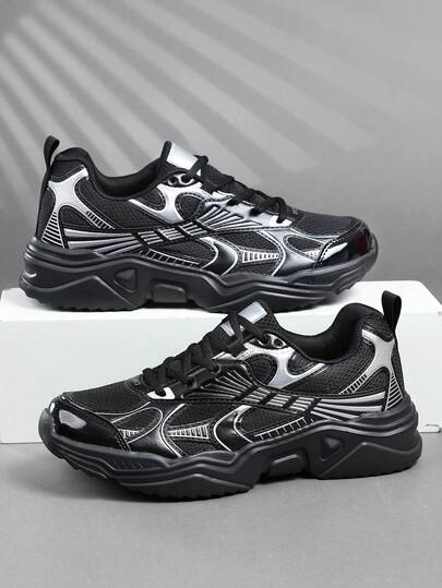 2026 Zapatillas con suela gruesa y estilo chunky, zapatos deportivos casuales transpirables, zapatillas casuales para hombres, zapatos para correr al aire libre con amortiguación, zapatos versátiles de moda para hombres con inspiración mecánica, zapatos deportivos unisex para parejas