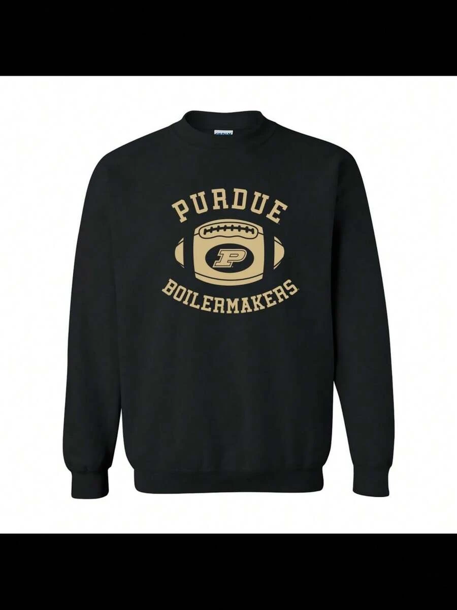 Purdue Boilermakers Football Block Crewneck Sweatshirt - Black - màu đen - Xem 1