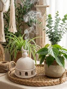 1个清真寺圆顶形树脂香炉，简约新月形装饰香炉，拱形镂空底座，适用于家居装饰、摆件、礼品、斋月用具、斋月用途、斋月礼物 - 彩色 - 查看 10