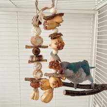 Random Color Parrot Toy, Hanging Bird Toy, Shredding Boredom Relief Toys - Pineapple Bark, Pine Cone Chew Stick, Bird Toy, Bird Cage Decor Pendant