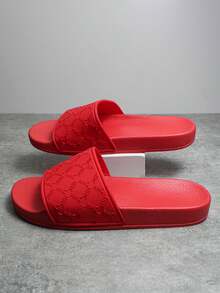 Women's Summer Outdoor Lightweight Wear-Resistant Slippers, Home Anti-Slip Soft Comfortable Black Slide Sandals, Plus Size 36-45 - Red - View 4