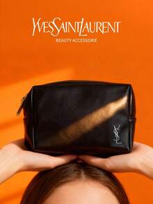 Yves Saint Laurent Black Square Chain Bag, Classic Logo Design, DIY Handmade Transformation, Retro High-End Underarm/Shoulder Bag, Luxurious Women Handbag - Black - View 10