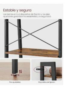 VASAGLE Estantería de Escalera de 4 Niveles, 34 x 56 x 137.5 cm, para Saón, Dormitorio, Cocina, Oficina, Marrón Rústico y Negro MLLS44XV2 - Negro - Ver 6