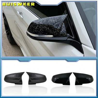 1 Pair Side Mirror Cover Caps For BMW 1 2 3 4 Series F20 F30 F31 F32 F34 F36 E84 2014–2019 ABS Glossy Black