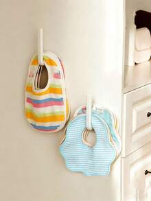 2/4件装婴儿衣架 儿童帽子围兜袜子挂钩 免打孔晾衣架 儿童房粘性L型墙钩 雨伞帽子悬挂收纳架 塑料墙挂式帽子架 - 彩色 - 查看 2