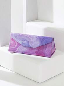 1pc Foldable Sunglasses Case, Unisex Portable Solid Color Eyeglasses Box, Korean Style - Multicolor - View 2