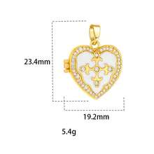 1pc Fashionable Heart Shaped Pendant, DIY Pendant, Niche Design High-End Creative Colorful Enamel Photo Box Copper Gold-Plated Necklace Pendant For Women