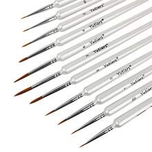 [11 Fine Paintbrushes | Durable Paint Brushes, Perfect For Acrylic, Oil, Watercolor, Face Painting, Nail Art, Model Painting And Line | YUTIARS Wooden Products] - one-size - View 8