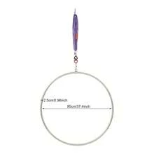 Single-Point Aerial Hoop Kit 37.4in Diameter Heavy Duty Stainless Steel 360° Swivel Aerial Yoga Hoop For Home Gym Dance Studio Silver Purple - 1 - View 8