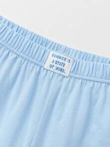 Balabala Unisex Home Pants, Soft Comfortable Fabric, Universal Fit, Relaxed Summer Loungewear - Lake Blue - View 3