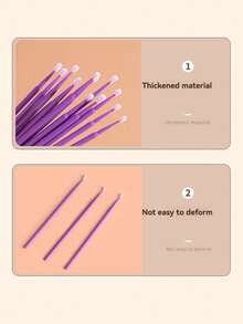 100pcs/Pack Eyelash Extension Cleaning Swabs, Eyelash Lift Glue Remover, Micro Eyelash Brushes, Multi-Functional Nano Cleaning Swabs For Makeup Removal, Eyeliner Removal, Eyelash And Microblading Cleaning - Multicolor - View 11