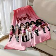 1PC KPOP Katseye Gabriela Flannel Throw Blanket, Fashionable Style, Multi-Scene Use, Soft And Comfortable, Perfect Gift For Fans - Kiểu 01 - Xem 7
