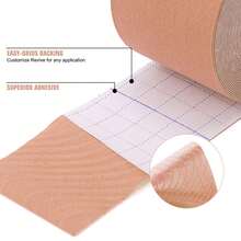 1卷肌内效贴布，弹性支撑绷带，适用于肌肉、胸部、膝盖、肘部，健身运动胶带 - 彩色 - 查看 4