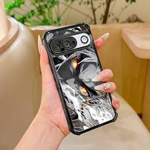 Fashionable Black And White Anime Theme Phone Case For Google Pixel 9, 9A, Pro, XL, And 5G, With Transparent Soft Back Design For Extra Protection. - Mixed Colors 1 - View 2