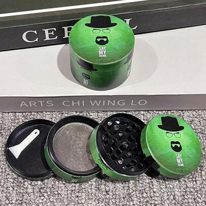 2inch 50mm Movie Man Metal Grinder Zinc Alloy Crusher Tobacco Cigarette 4-Layers Manual Grinder Grass Cigar Smoking Accessories Tool Gift