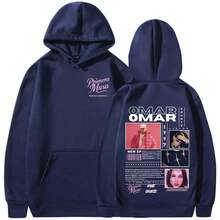 Sweat-shirt à capuche mode homme femme Omar Courtz Primera Musa Album Tour Merch. Sweat-shirt oversize streetwear style hip hop - Noir - Voir 12