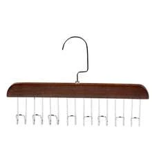 1/2pcs Wooden Hanger Rack With 8 Metal Hooks, Heavy Duty Non-Slip Organizer For Camisoles, Bras, Swimwear, Scarves, Ties, Belts, Bags - Multicolor - View 4