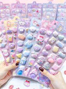 1pc High Quality 3D Soft Squeeze Cartoon Sticker Set, Made Of PP Material, Suitable For DIY Art, Scrapbooking And Crafts, Stress Relief, Decorating Phone Cases, Notebooks, Cute Handmade Supplies - Multicolor - View 2