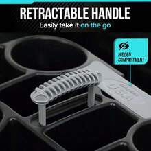 Organizador de asiento de vehículo con asa de transporte, 2 portavasos grandes, 10 compartimentos, almacenamiento adicional oculto, se adapta a la mayoría de vehículos, fabricado en Estados,37628540 - A - Ver 6