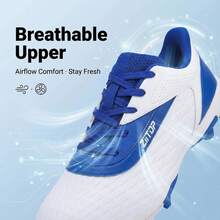ZIITOP  Baseball Cleats Mens Softball Cleat Turf Shoes For Men - White and Blue - View 4