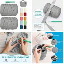 Hilo de camiseta, ancho 3cm, cinta de tejido de ganchillo grueso rosa polvoso para bolsas/cestas/alfombras de ganchillo, decoracin del hogar, artesanas de bricolaje (Negro, 200 M) - negro1+200 m - Ver 13