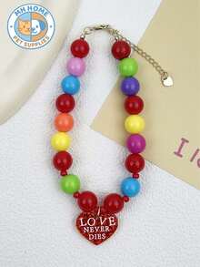 1 Piece Cute Romantic Valentine's Day Pet Cat And Dog Necklace Adjustable Cat Necklace Red Heart Beaded Dog Jewelry Heart Pendant Neck Strap Accessories Cat And Dog Jewelry, Pet Clothing Decoration Dogs Kitten Collar Pet Collar Kitty Collar Cartoon Cat Collar Pet Gifts Photo Shoot Prop Cute Pet Necklace Dog Necklace Puppy Necklace Doggy Necklace - Multicolor - View 15