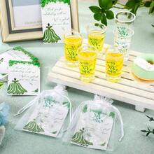Quinceanera Party Favors Guests Quinceanera Acrylic Shot Glasses Thank You Cards With Organza Bags Mis Quince Anos Sweet 15 Birthday Party FavorsRed - 綠色 + 50 - 查看 5