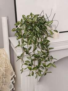 1株仿真秋海棠叶植物，悬挂式，逼真白色叶脉，胡椒草造型，适用于婚礼、生日、节日派对装饰，也适用于办公桌、墙面、客厅、卧室、花园、室内外家居装饰。 - 彩色 - 查看 8