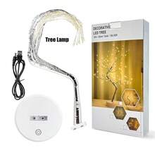 108 LED Copper Bonsai Tree Light With Dual Power Options Of USB And Battery, Warm White Decorative Light, Suitable For Bedroom Desktop And Indoor Party Decoration (Non Rechargeable AA Battery) - Warm white light - View 11