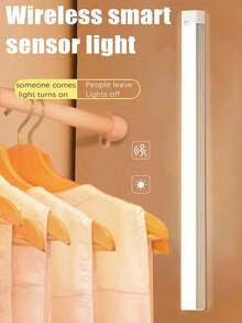 1pc 10/20/30/50cm, Wardrobe Lighting Lamp, Warm Light/White Light, Smart Sensor Light, Indoor Night Light, Wardrobe Light, LED Light Strip, Motion Sensor Night Light, USB Rechargeable, Suitable For Cabinets, Wardrobes And Hallways, Wireless Motion Sensor LED Light Strip, Under Cabinet Lighting Lamp, Rechargeable Magnetic Sensor Night Light - White - View 7