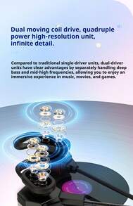 HP 3114 Wired In-Ear Headphones: 3.5mm jack, dual dynamic drivers for high-quality sound, noise cancellation, in-line microphone, excellent sound positioning for gaming, compatible with mobile one, excellent sound positioning for gaming, compatible with mobile one, excellent sound positioning for gaming, compatible with mobile one,phones, computers,phones andktdes, - 黑色 - 查看 5