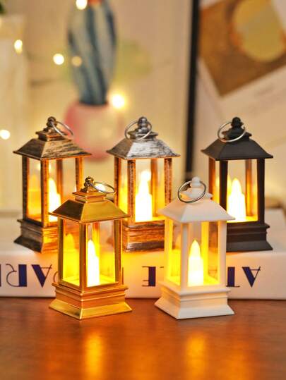 1 pièce Mini lanterne décorative rétro portative (avec pile), veilleuse d'intérieur mini, décoration de chambre, veilleuse de lanterne de décoration de pièce, lanterne de décoration de maison, lanterne de décoration de mariage et de fête