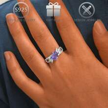 1pc 925 Sterling Silver Asymmetrical Design Cubic Zirconia Adjustable Ring, Suitable For Daily Casual, Party, Wedding Wear, Holiday, Birthday, Valentine's Day Gift