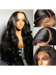 34 Inch Lace Front Wigs Human Hair Pre Plucked Body Wave Glueless Wigs Human Hair For Black Women Body Wave Lace Front Wigs 13x4 Human Hair Lace Front Wigs 200% Density Highlight 13x4 Human Hair Lace Front Wigs Natural Black - SNatural - 查看 4