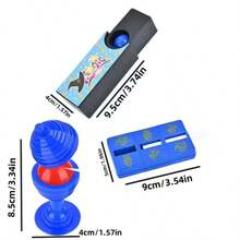 3 套，耐用塑料材质，魔术道具，派对道具，破损物品修复，红球变蓝球，小球消失，尺寸分别为 1.57 英寸 * 3.74 英寸、1.57 英寸 * 3.34 英寸、3.54 英寸 * 1.96 英寸，魔术表演，派对娱乐，趣味魔术，视觉错觉，高品质魔术道具，轻便道具，幻影球，消失效果，适合魔术爱好者和恶作剧者。 - 彩色 - 查看 4