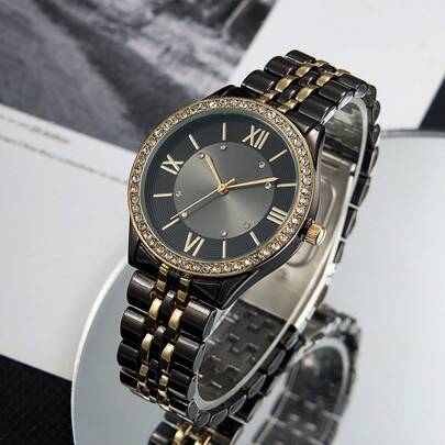 1pc Women's Alloy Band Elegant Fashion Quartz Watch, Suitable For Daily Decoration
