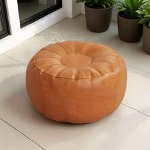 Pumpkin Shaped Storage Ottoman, Footstool, Sofa Seat Cushion - Multicolor - View 5
