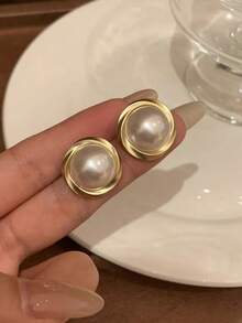 5对复古法式优雅奢华几何耳钉套装，适合少女日常及节日佩戴 - 幾何 - 查看 6