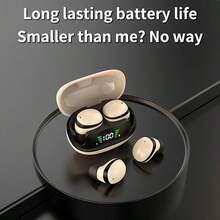 Ultra-Mini Invisible Wireless Earbuds, Peanut-Sized Bluetooth 5.3 Headphones With HD Digital Display, Microphone, Clear Calling, Noise Cancellation, Touch Control, Low Latency, Hi-Fi Sound Quality, Wear Detection, All-Day Comfort, Compatible With Various Devices, In-Ear Design, Portable Storage, Type-C Fast Charging, Extra-Long Standby Time - Multicolor - View 6
