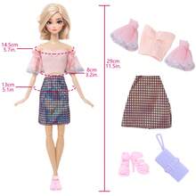 16 Pieces 11.5 Inch Doll Clothes Including 4 Sets Outfits And Dresses And 11 Pieces Accessories, Colorful Casual Style, Party Outfit, Doll Dress Up Game Toys Birthday Gift Christmas Stocking Stuffers(Doll Not Included) - Multicolor - View 8