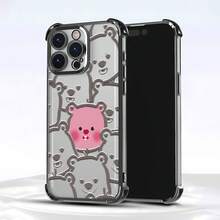 La funda de espejo con diseño de oso rosa también funciona como espejo y es compatible con  17,  16 Pro Max,  15 Pro Max,  13 y  12. Fabricada en TPU, ofrece protección contra golpes y caídas. Es un regalo encantador para familiares, amigos, novios o novias, y perfecta para Navidad, cumpleaños o cualquier ocasión especial. - Negro - Ver 6