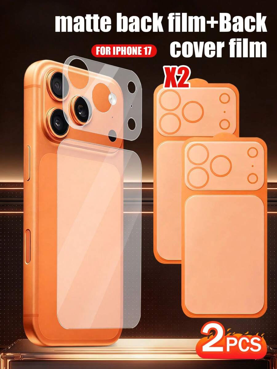 Yezodawee 适用于 17 Pro Max/17 Air/17 Pro 的 2 片装全覆盖磨砂屏幕保护膜套装，包含侧边膜和背面膜，附带安装工具