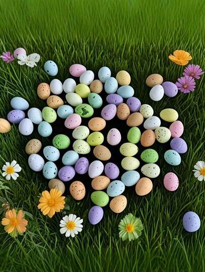50/100pcs Easter Eggs, Including Bird Eggs, Suitable For Wreath Decoration, Outdoor Yard Decor, Holiday Party Gifts, Home Decor, Also A Great Gift For Friends And Family