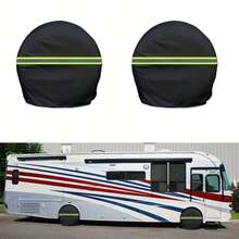 Polyester Car Tire Cover With High Visibility Reflective Strips, Enhanced Night-Time Safety, Better Visibility In Dim Conditions, Car Tire Protector - Auto Accessories, Car Interior, Women's Auto Accessories, Men's Auto Accessories - Tire Cover - View 1