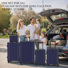 YSTYLE Suitcase Available In Various Colors Made Of PVC Material With Combination Lock And Silent Universal Wheels, Suitable For Storing Clothes For Business Trips, Boarding And Student Boarding. - Dark Blue - View 8