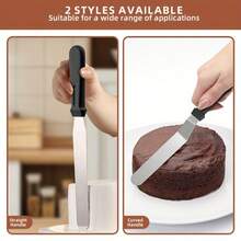 1pc, Frosting Scraper, 6/8/10/12 Inch Angled Frosting Scraper, Stainless Steel Palette Knife, Curved Offset Blade Professional Frosting Scraper, For Cake Decoration, Baking, Kitchen, Kitchen Accessories, Stainless Steel Material, Can Directly Contact Food. Multiple Size Designs, Meet Different Needs For Precise Control And Smooth Finishing. Dishwasher , Suitable For Mother's Day, Easter Gifts, Home Parties, Afternoon Tea Parties - - - View 3