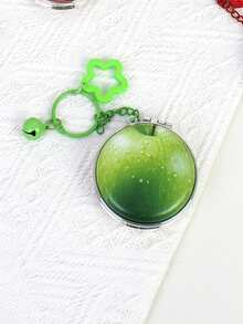 1个PU材质挂镜，可爱马卡龙造型水果系列化妆镜，迷你旅行便携手持挂包镜，女士适用，赠品，旅行，平价好物，旅行必备 - 彩色 - 查看 7